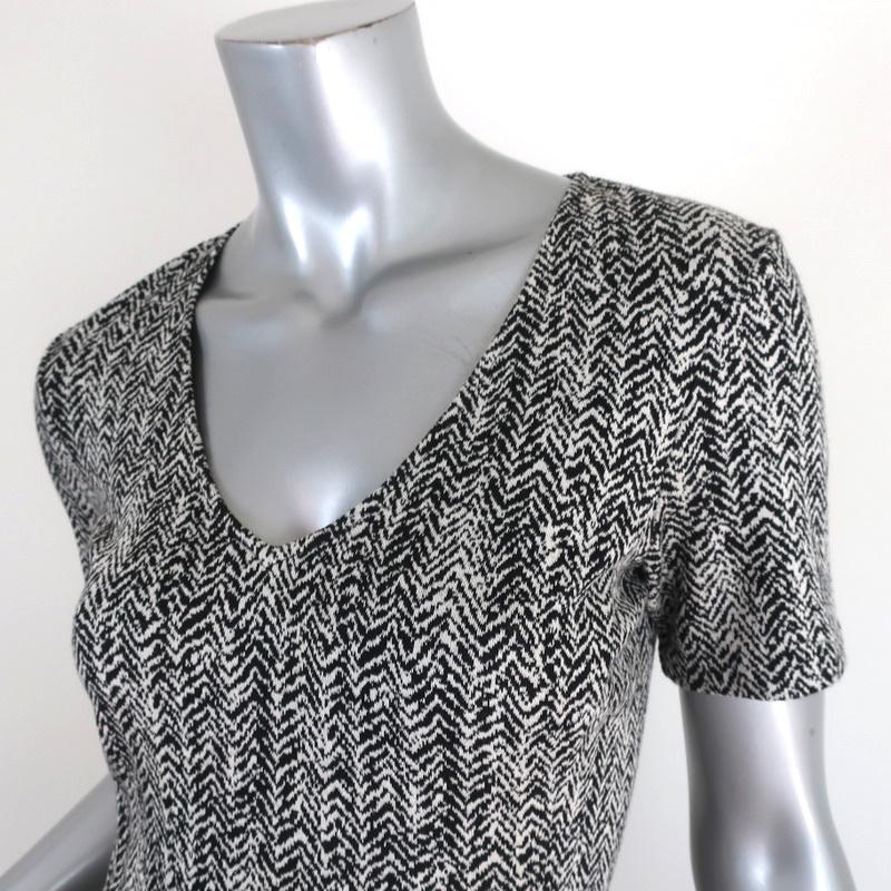 Theory Mini Dress Nikay Parcel Black/White Herringbone Tweed Size 4 Short Sleeve available at CelebrityOwned.com img_3