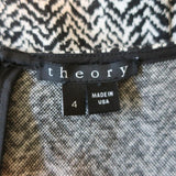 Theory Mini Dress Nikay Parcel Black/White Herringbone Tweed Size 4 Short Sleeve available at CelebrityOwned.com img_6