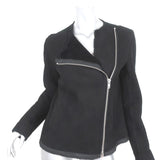 Theory Shearling Jacket Gabrelle Black Suede Size Small available at CelebrityOwned.com img_1