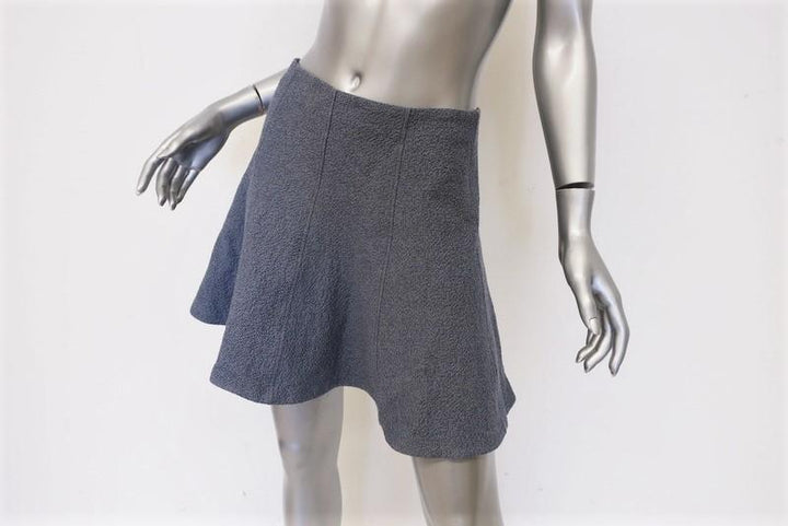 Theory Skirt Lyerly Specified Blue Stretch Cotton Size 2 Flared Mini available at CelebrityOwned.com img_4