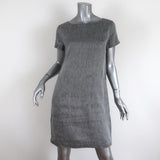 Theory Structured Twill Dress Gray Linen-Blend Size Small Short Sleeve Shift available at CelebrityOwned.com img_1