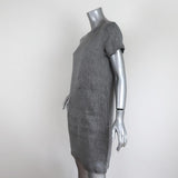 Theory Structured Twill Dress Gray Linen-Blend Size Small Short Sleeve Shift available at CelebrityOwned.com img_2