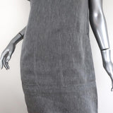 Theory Structured Twill Dress Gray Linen-Blend Size Small Short Sleeve Shift available at CelebrityOwned.com img_3