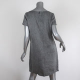 Theory Structured Twill Dress Gray Linen-Blend Size Small Short Sleeve Shift available at CelebrityOwned.com img_5