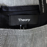 Theory Structured Twill Dress Gray Linen-Blend Size Small Short Sleeve Shift available at CelebrityOwned.com img_6
