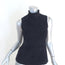 Theory Top Eulia Tidle Navy Suede & Ponte Jersey Size Small Sleeveless Mock Neck