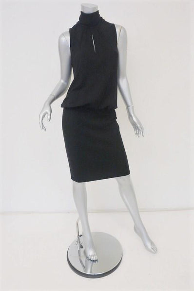 Theory Turtleneck Dress Jira Fair Black Wool Size Small Sleeveless Blouson NEW available at CelebrityOwned.com img_1