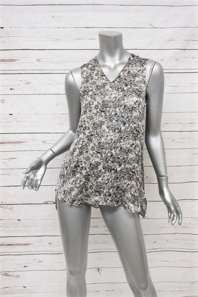 Theyskens' Theory Tank Top Tirty Floral Print Silk Size Petite High-Low Blouse available at CelebrityOwned.com img_1