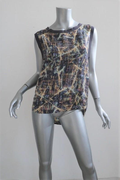 Theyskens' Theory Top Bannu Iflash Printed Silk Size Petite Sleeveless Blouse available at CelebrityOwned.com img_1