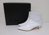 Tibi Ankle Boots Jean White Leather Size 38 Kitten Heel Sock Booties available at CelebrityOwned.com img_1
