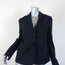 Tibi Blazer Delmont Navy Pinstripe Wool Size 6 Two-Button Zip Sleeve Jacket