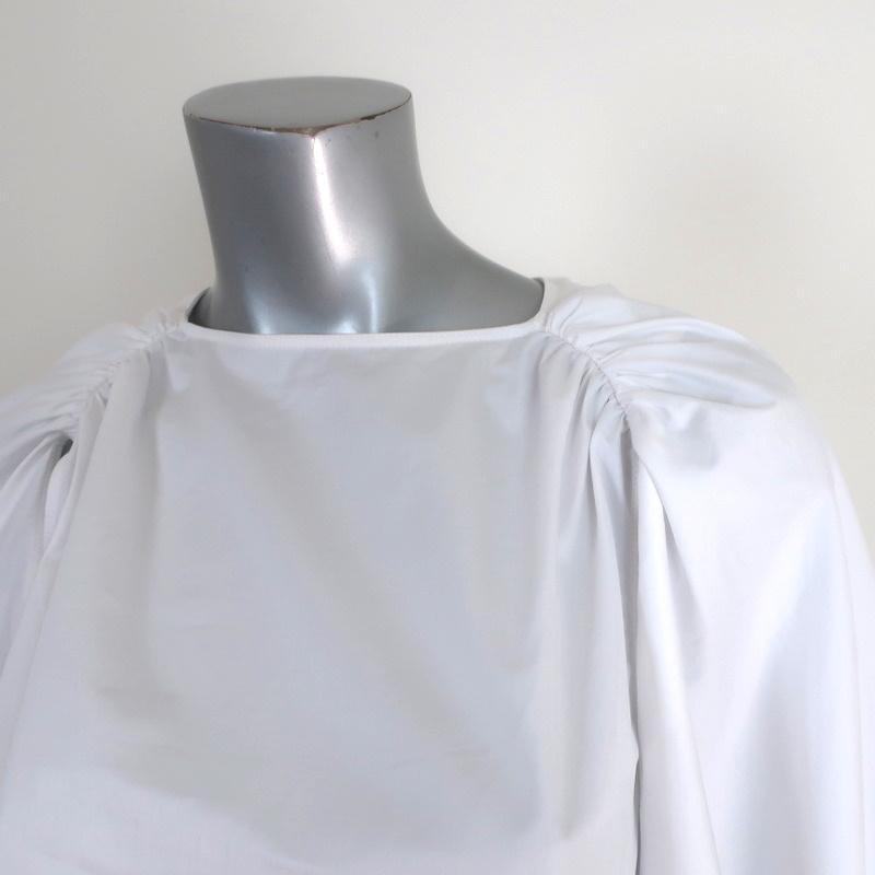 Tibi Cape Sleeve Top White Cotton Poplin Size 4 Crewneck Blouse NEW-img_[image_position} from CelebrityOwned.com