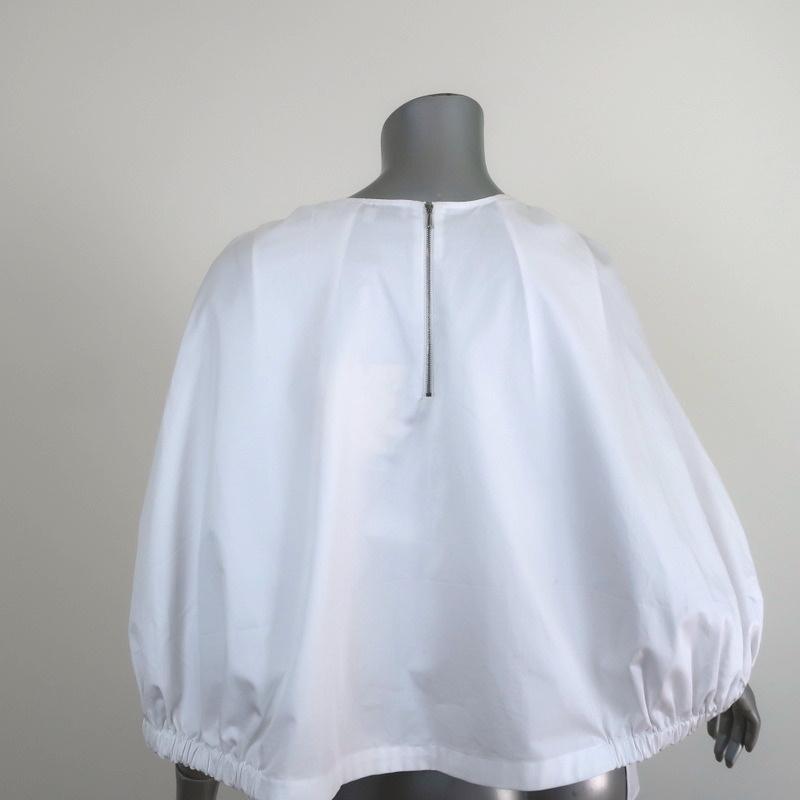 Tibi Cape Sleeve Top White Cotton Poplin Size 4 Crewneck Blouse NEW-img_[image_position} from CelebrityOwned.com