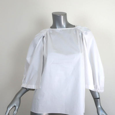 Tibi Cape Sleeve Top White Cotton Poplin Size 4 Crewneck Blouse NEW-img_[image_position} from CelebrityOwned.com