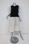 Tibi Dress Black/Cream Layered Crepe & Lace Size 6 Sleeveless Midi