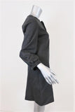 Tibi Dress Bond Dark Gray Stretch Knit Size 6 Split-Neck Puff Sleeve Mini NEW available at CelebrityOwned.com img_2