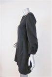 Tibi Dress Bond Dark Gray Stretch Knit Size 6 Split-Neck Puff Sleeve Mini NEW available at CelebrityOwned.com img_4