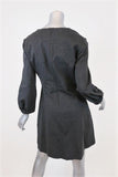 Tibi Dress Bond Dark Gray Stretch Knit Size 6 Split-Neck Puff Sleeve Mini NEW available at CelebrityOwned.com img_5