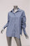 Tibi Garcon Striped Shirt Blue Poplin Size Extra Small Long Sleeve Top