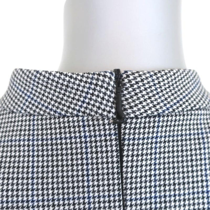 Tibi Mock Neck Top Hudson White/Gray Houndstooth Check Size Extra Small available at CelebrityOwned.com img_6