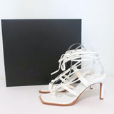Tibi Sandals Ryo White Leather Size 38 Ankle Wrap Heels NEW available at CelebrityOwned.com img_1