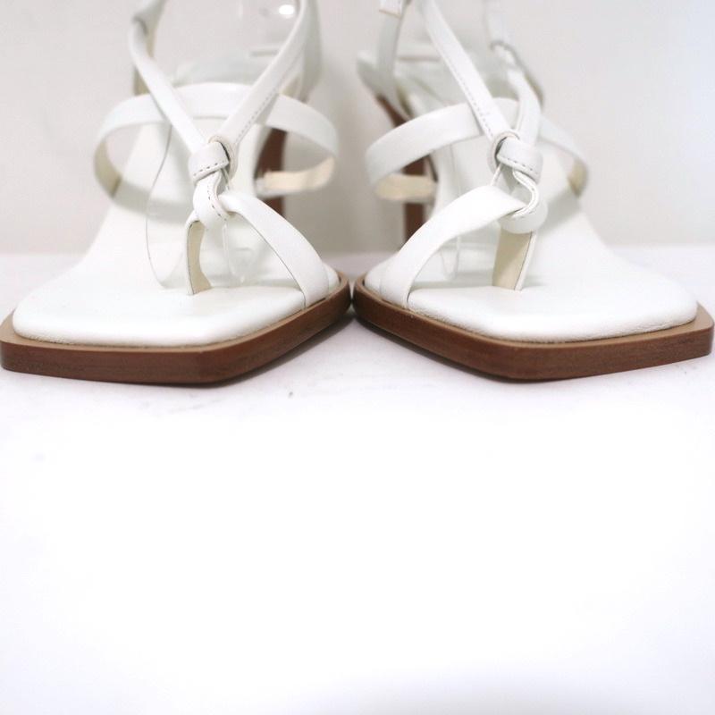 Tibi Sandals Ryo White Leather Size 38 Ankle Wrap Heels NEW available at CelebrityOwned.com img_5