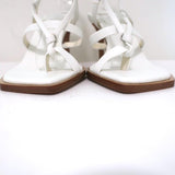 Tibi Sandals Ryo White Leather Size 38 Ankle Wrap Heels NEW available at CelebrityOwned.com img_5