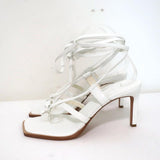 Tibi Sandals Ryo White Leather Size 38 Ankle Wrap Heels NEW available at CelebrityOwned.com img_6
