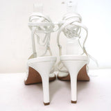 Tibi Sandals Ryo White Leather Size 38 Ankle Wrap Heels NEW available at CelebrityOwned.com img_8