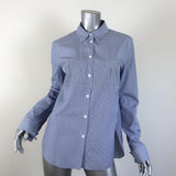 Tibi Striped Button Down Shirt Blue/White Size 6 Long Sleeve Top available at CelebrityOwned.com img_1