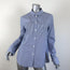 Tibi Striped Button Down Shirt Blue/White Size 6 Long Sleeve Top