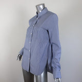 Tibi Striped Button Down Shirt Blue/White Size 6 Long Sleeve Top available at CelebrityOwned.com img_2