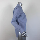 Tibi Striped Button Down Shirt Blue/White Size 6 Long Sleeve Top available at CelebrityOwned.com img_4