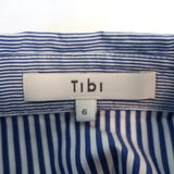 Tibi Striped Button Down Shirt Blue/White Size 6 Long Sleeve Top available at CelebrityOwned.com img_7