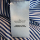 Tibi Striped Button Down Shirt Blue/White Size 6 Long Sleeve Top available at CelebrityOwned.com img_8