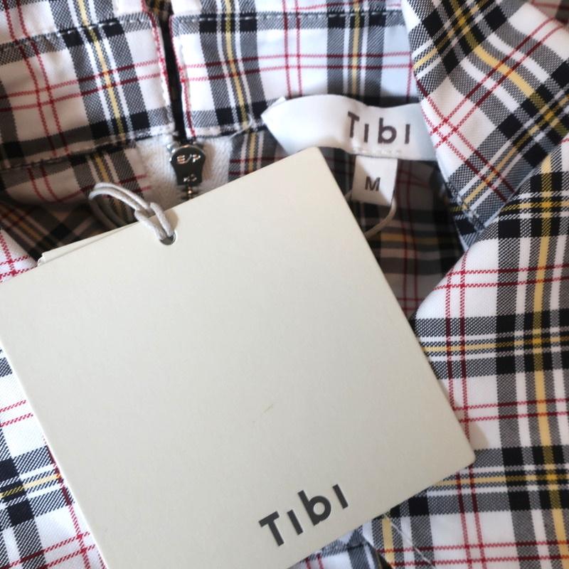 Tibi Tie-Neck Shirt Kingston Plaid Size Medium Zip-Back Long Sleeve Top NEW available at CelebrityOwned.com img_7