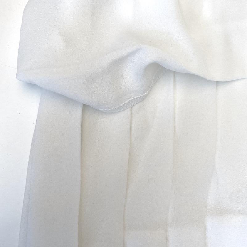 Timo Weiland Peplum Top White Pleated Georgette Size 6 Sleeveless Blouse available at CelebrityOwned.com img_6
