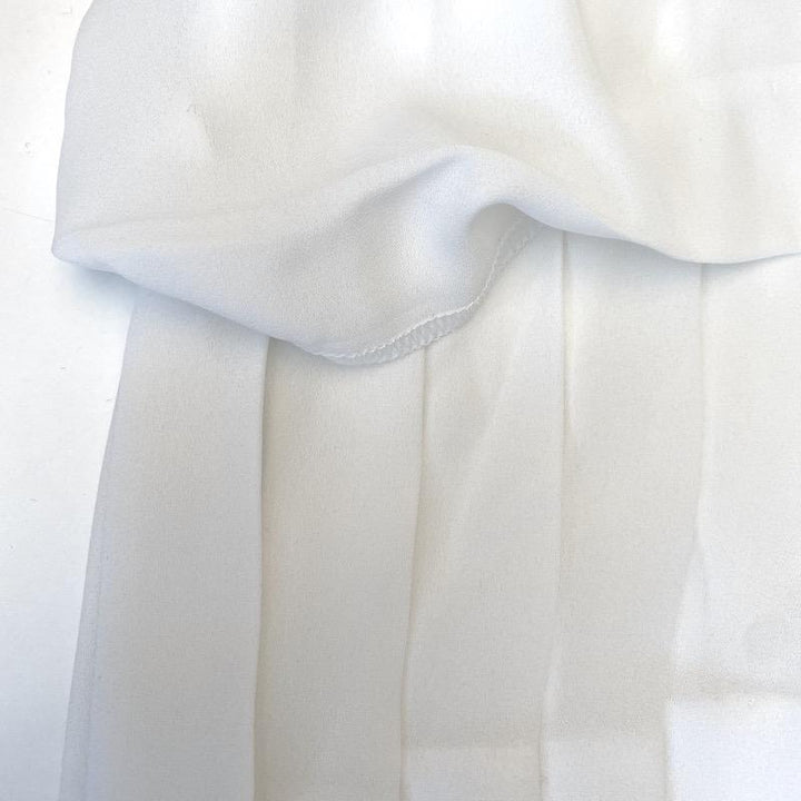 Timo Weiland Peplum Top White Pleated Georgette Size 6 Sleeveless Blouse available at CelebrityOwned.com img_6