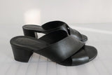 Tod's Crisscross Slide Sandals Black Leather Size 40 Mid-Heel Mules available at CelebrityOwned.com img_4