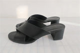 Tod's Crisscross Slide Sandals Black Leather Size 40 Mid-Heel Mules available at CelebrityOwned.com img_7
