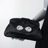 Tod's Evening Bag Black Crystal-Embellished Satin Mini Clutch available at CelebrityOwned.com img_2
