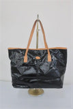 Tod's Toujours Media Tote Black Coated Canvas & Tan Leather Large Shoulder Bag available at CelebrityOwned.com img_2