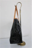 Tod's Toujours Media Tote Black Coated Canvas & Tan Leather Large Shoulder Bag available at CelebrityOwned.com img_3
