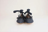 Tomas Maier Denim Lace-Up Flats Dark Blue Size 8.5 Ankle Wrap Pointed Toe NEW available at CelebrityOwned.com img_2