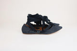 Tomas Maier Denim Lace-Up Flats Dark Blue Size 8.5 Ankle Wrap Pointed Toe NEW available at CelebrityOwned.com img_4