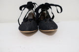 Tomas Maier Denim Lace-Up Flats Size 7.5 Pointed Toe available at CelebrityOwned.com img_4