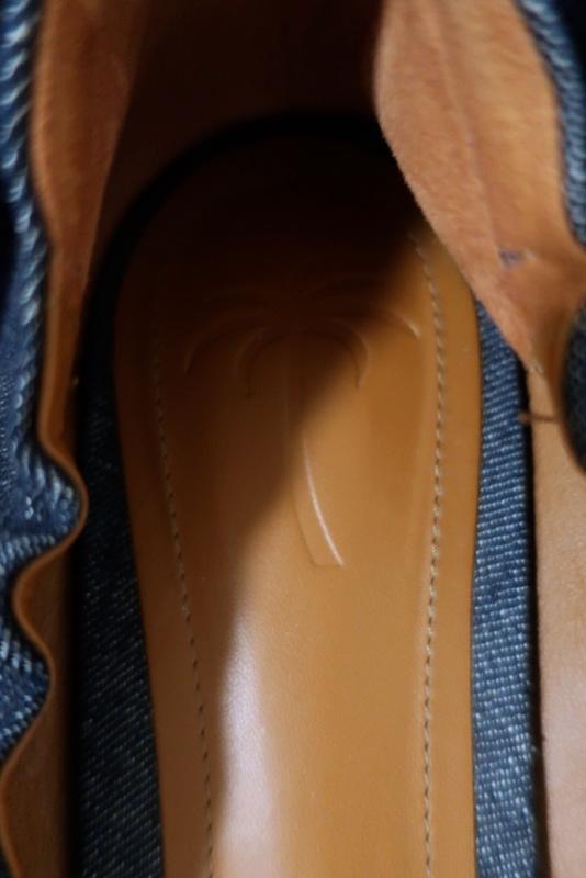 Tomas Maier Denim Lace-Up Flats Size 7.5 Pointed Toe available at CelebrityOwned.com img_8