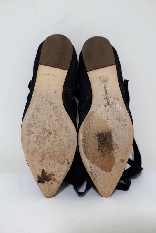 Tomas Maier Denim Lace-Up Flats Size 7.5 Pointed Toe available at CelebrityOwned.com img_9