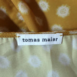 Tomas Maier Dress Yellow Printed Satin Size 6 Sleeveless Belted NEW available at CelebrityOwned.com img_7
