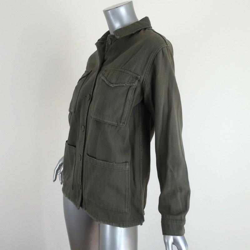 Topshop Distressed Utility Jacket Olive Cotton Size US 2 available at CelebrityOwned.com img_2